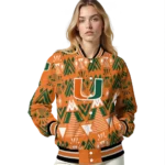 custom miami hurricanes pyramid shapes orange varsity jacket best selling.webp