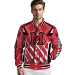 custom miami redhawks chevron angles red varsity jacket best selling.webp