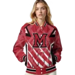 custom miami redhawks chevron angles red varsity jacket best selling.webp