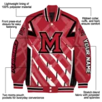 custom miami redhawks chevron angles red varsity jacket best selling.webp