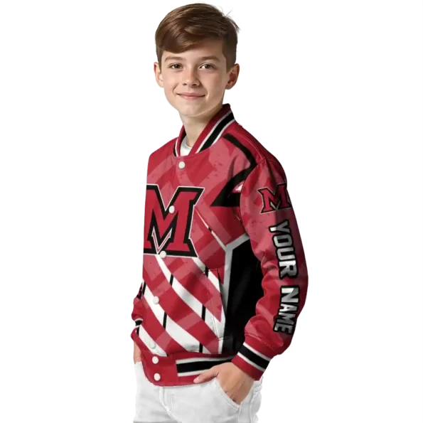 custom miami redhawks chevron angles red varsity jacket trendy.webp