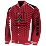 custom miami redhawks hexagon grid red varsity jacket best selling.webp