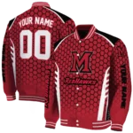 custom miami redhawks hexagon grid red varsity jacket best selling.webp