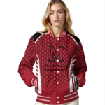 custom miami redhawks hexagon grid red varsity jacket best selling.webp