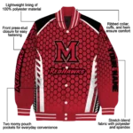 custom miami redhawks hexagon grid red varsity jacket best selling.webp