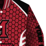 custom miami redhawks hexagon grid red varsity jacket best selling.webp