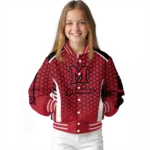 custom miami redhawks hexagon grid red varsity jacket best selling.webp