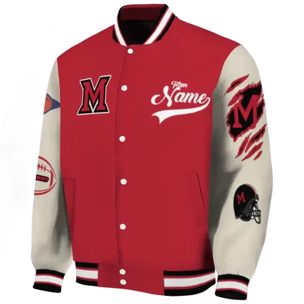 custom miami redhawks wildcat pawprint red nude varsity jacket best selling