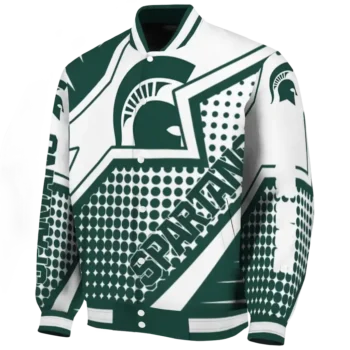custom michigan state spartans star burst green varsity jacket best selling.webp