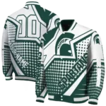 custom michigan state spartans star burst green varsity jacket best selling.webp
