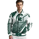 custom michigan state spartans star burst green varsity jacket best selling.webp