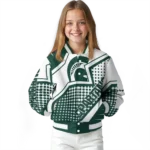 custom michigan state spartans star burst green varsity jacket best selling.webp