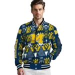 custom michigan wolverines pyramid shapes blue varsity jacket best selling.webp