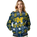 custom michigan wolverines pyramid shapes blue varsity jacket best selling.webp