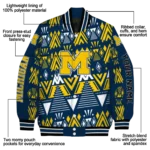 custom michigan wolverines pyramid shapes blue varsity jacket best selling.webp