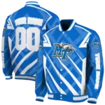 custom middle tennessee blue raiders chevron angles blue varsity jacket best selling.webp