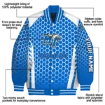 custom middle tennessee blue raiders hexagon grid blue varsity jacket best selling.webp