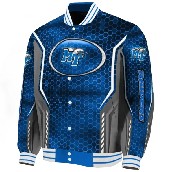 custom middle tennessee blue raiders power plate blue varsity jacket best selling