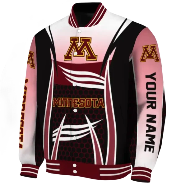 custom minnesota golden gophers mesh effect maroon black varsity jacket best selling