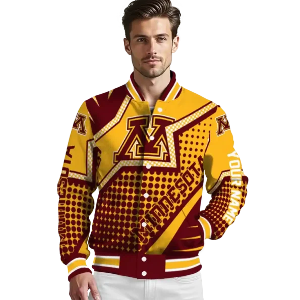 custom minnesota golden gophers star burst maroon varsity jacket high quality.webp