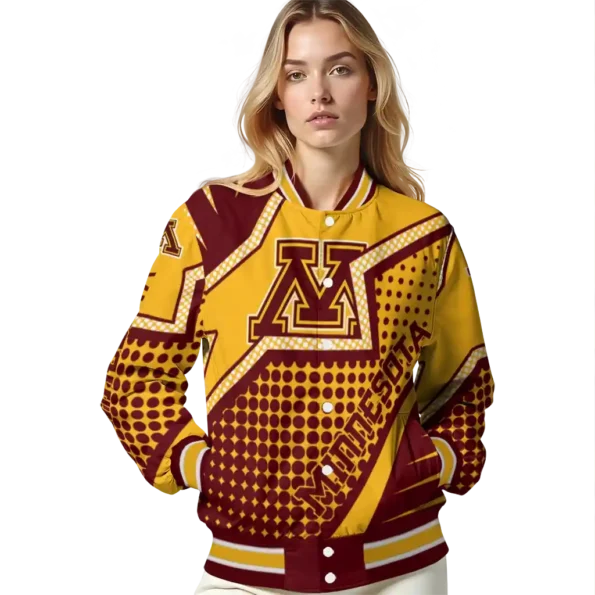 custom minnesota golden gophers star burst maroon varsity jacket latest model.webp