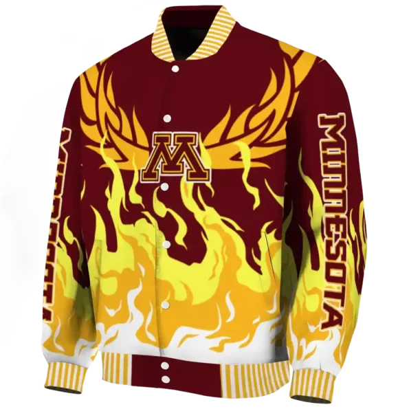 custom minnesota golden gophers winged blaze maroon white varsity jacket best selling