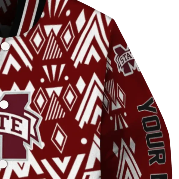 custom mississippi state bulldogs pyramid shapes maroon varsity jacket premium grade.webp