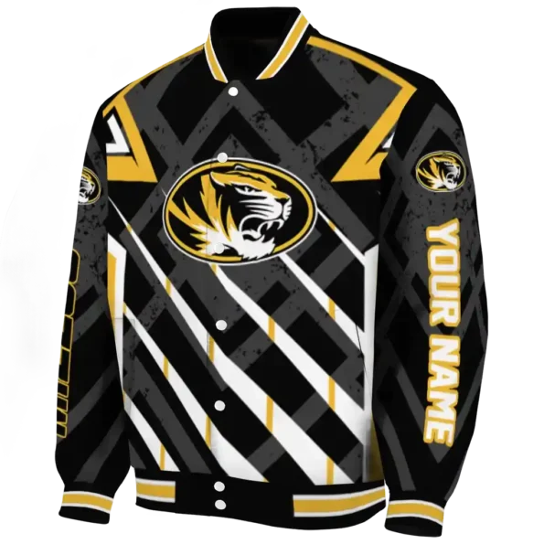 custom missouri tigers chevron angles black varsity jacket best selling