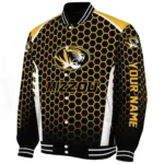 custom missouri tigers hexagon grid black varsity jacket best selling.webp