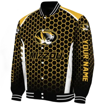 custom missouri tigers hexagon grid black varsity jacket best selling.webp