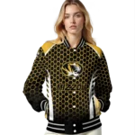 custom missouri tigers hexagon grid black varsity jacket best selling.webp