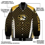 custom missouri tigers hexagon grid black varsity jacket best selling.webp