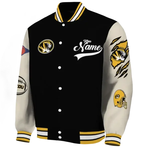 custom missouri tigers wildcat pawprint black nude varsity jacket best selling