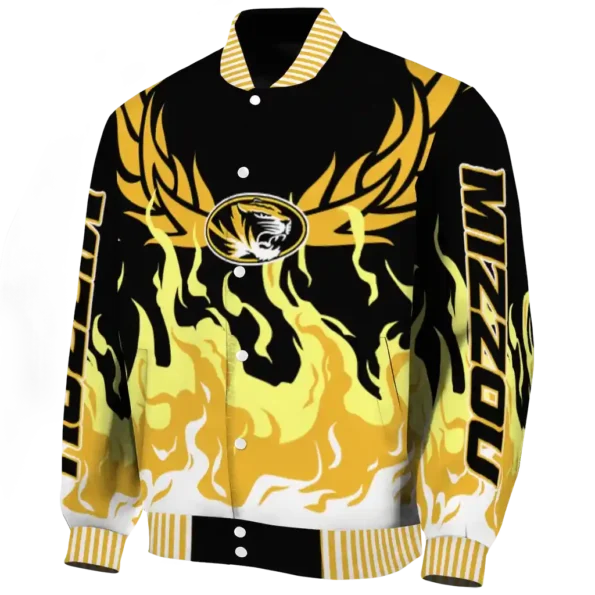 custom missouri tigers winged blaze black white varsity jacket best selling