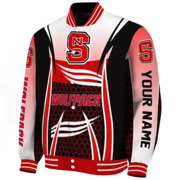 custom nc state wolfpack mesh effect red black varsity jacket best selling