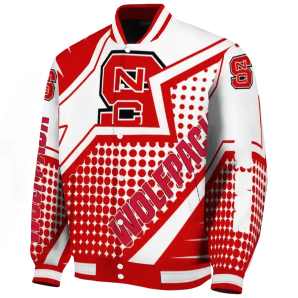 custom nc state wolfpack star burst red varsity jacket best selling