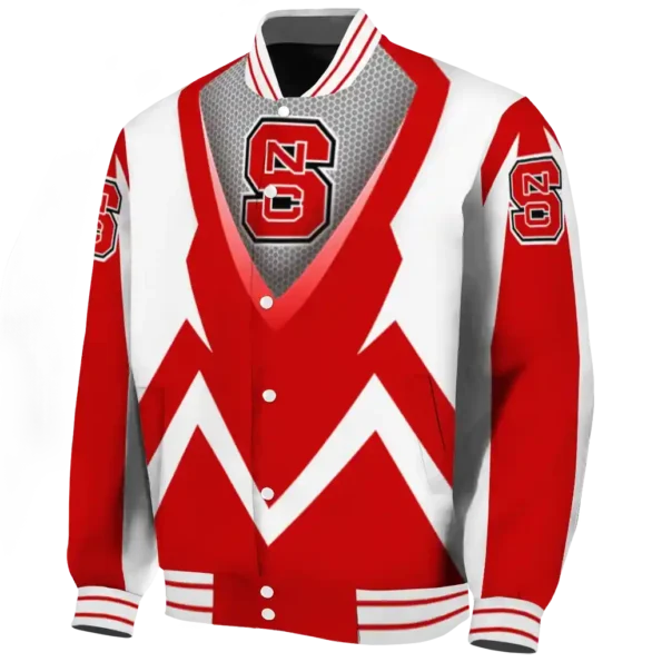 custom nc state wolfpack v stripes red white varsity jacket best selling