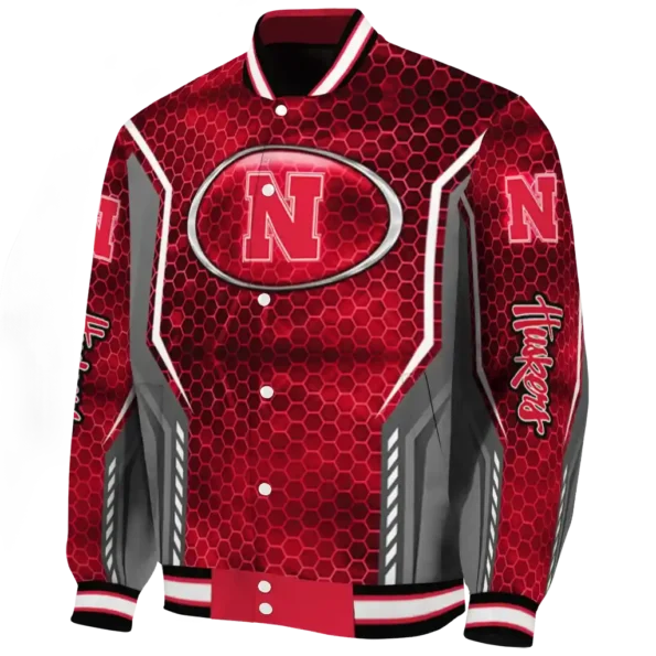 custom nebraska cornhuskers power plate red varsity jacket best selling