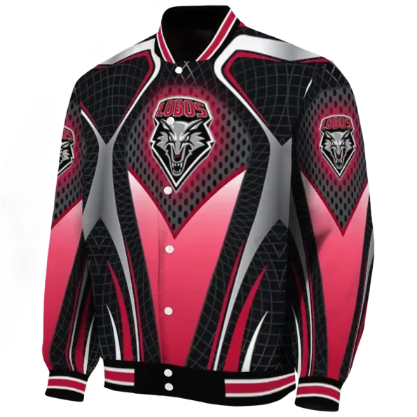 custom new mexico lobos mesh chest grey black varsity jacket best selling