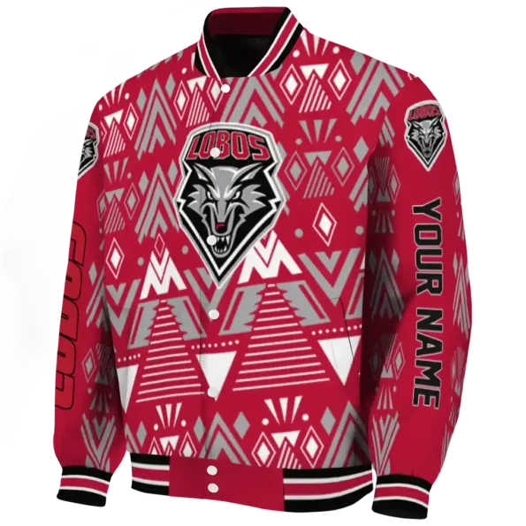 custom new mexico lobos pyramid shapes red varsity jacket best selling