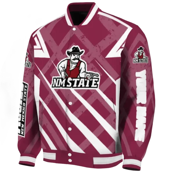 custom new mexico state aggies chevron angles crimson varsity jacket best selling