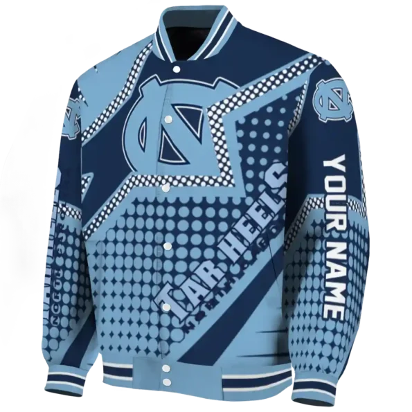 custom north carolina tar heels star burst light blue varsity jacket best selling