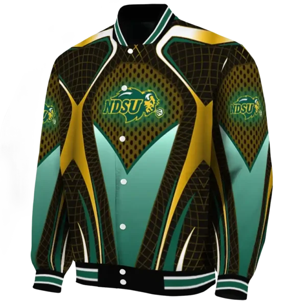 custom north dakota state bison mesh chest yellow black varsity jacket best selling