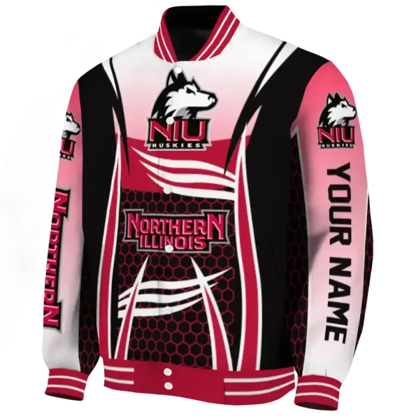 custom northern illinois huskies mesh effect red black varsity jacket best selling