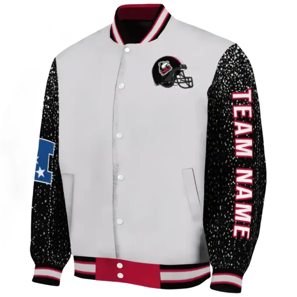 custom northern illinois huskies speckled arms red gray varsity jacket best selling