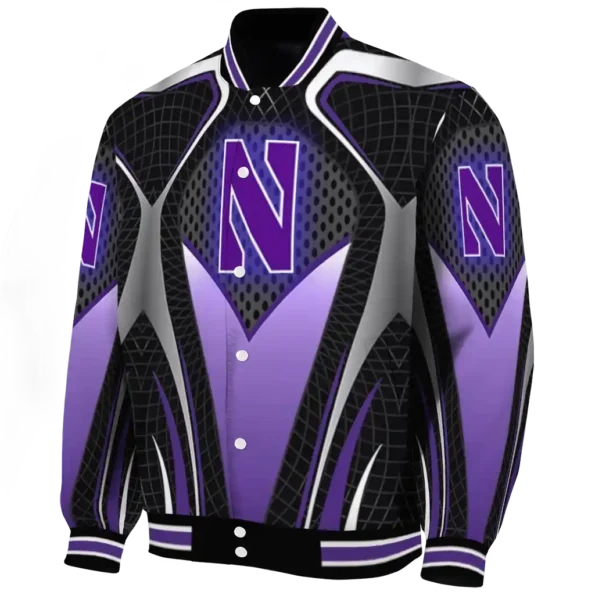 custom northwestern wildcats mesh chest white black varsity jacket best selling