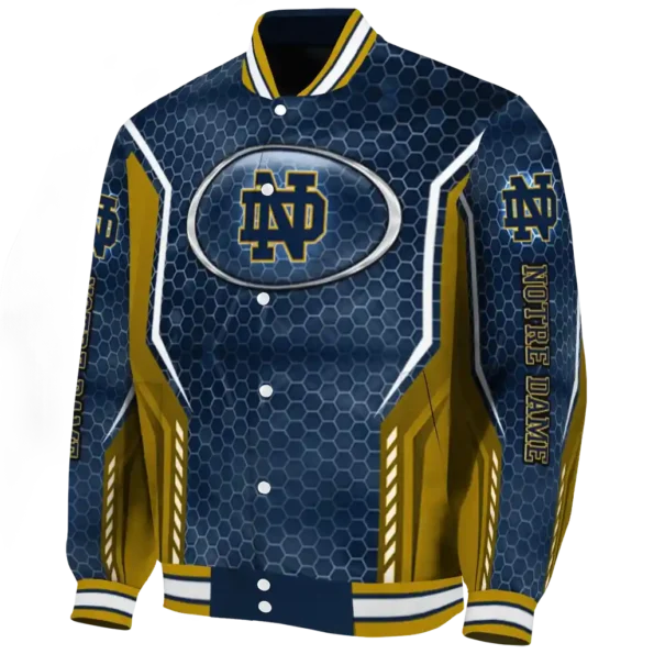 custom notre dame fighting irish power plate navy varsity jacket best selling