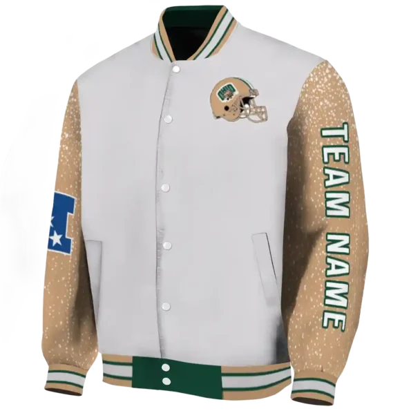 custom ohio bobcats speckled arms green gray varsity jacket best selling
