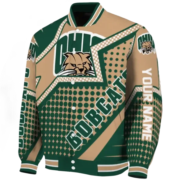 custom ohio bobcats star burst green varsity jacket best selling