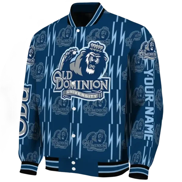 custom old dominion monarchs bolt stripe blue varsity jacket best selling